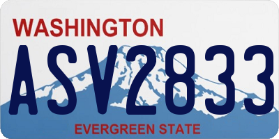 WA license plate ASV2833