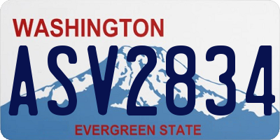 WA license plate ASV2834