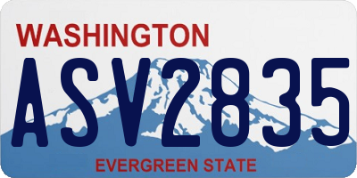 WA license plate ASV2835