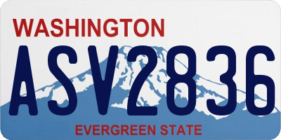 WA license plate ASV2836