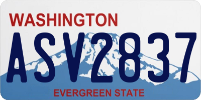 WA license plate ASV2837