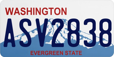 WA license plate ASV2838