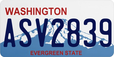 WA license plate ASV2839
