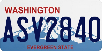 WA license plate ASV2840