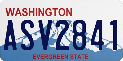 WA license plate ASV2841