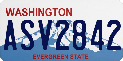 WA license plate ASV2842