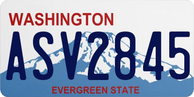 WA license plate ASV2845