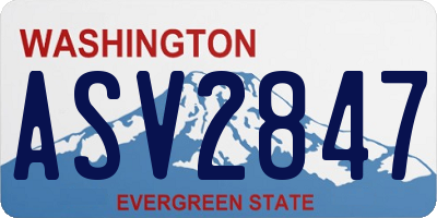 WA license plate ASV2847