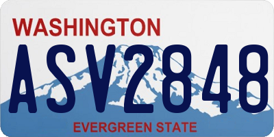 WA license plate ASV2848