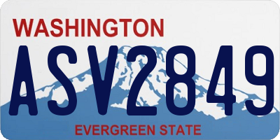 WA license plate ASV2849
