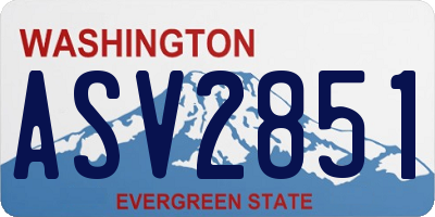 WA license plate ASV2851
