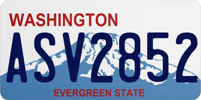 WA license plate ASV2852