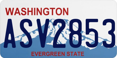 WA license plate ASV2853