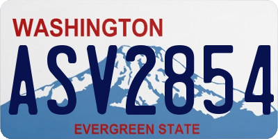 WA license plate ASV2854