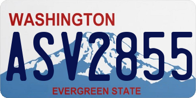 WA license plate ASV2855