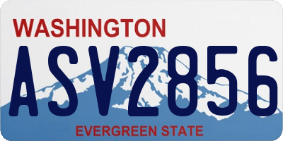 WA license plate ASV2856