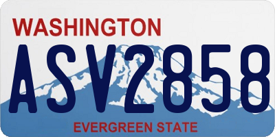 WA license plate ASV2858