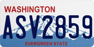 WA license plate ASV2859