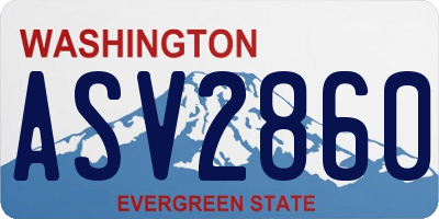 WA license plate ASV2860