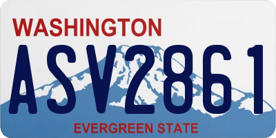 WA license plate ASV2861