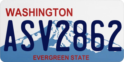WA license plate ASV2862