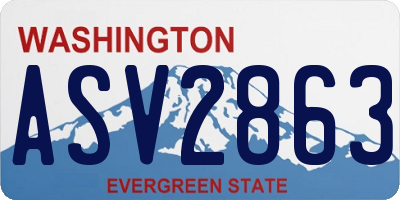 WA license plate ASV2863