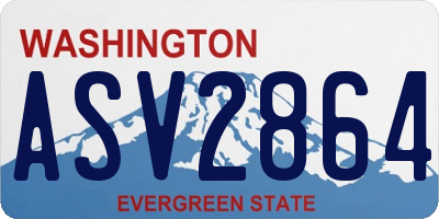 WA license plate ASV2864