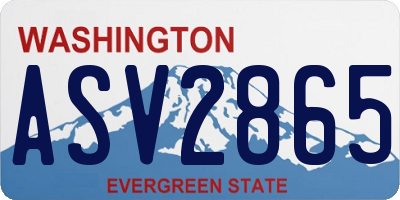 WA license plate ASV2865