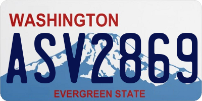 WA license plate ASV2869