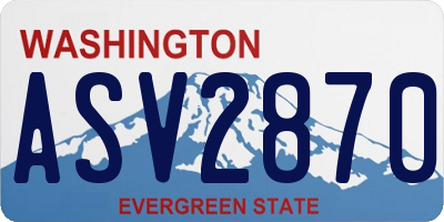 WA license plate ASV2870