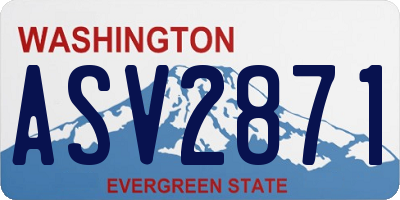 WA license plate ASV2871