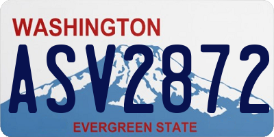 WA license plate ASV2872