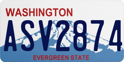 WA license plate ASV2874