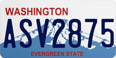 WA license plate ASV2875