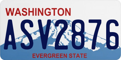WA license plate ASV2876