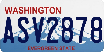 WA license plate ASV2878