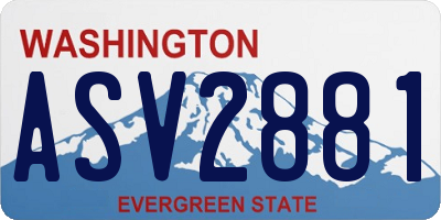 WA license plate ASV2881