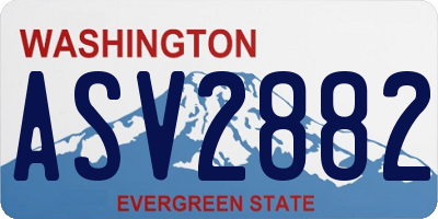 WA license plate ASV2882
