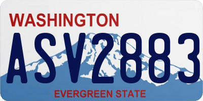 WA license plate ASV2883