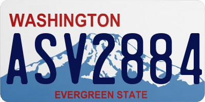 WA license plate ASV2884