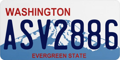 WA license plate ASV2886