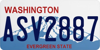 WA license plate ASV2887