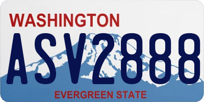 WA license plate ASV2888