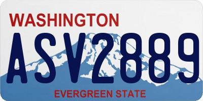 WA license plate ASV2889