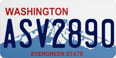 WA license plate ASV2890