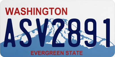 WA license plate ASV2891