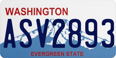 WA license plate ASV2893