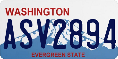 WA license plate ASV2894