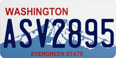 WA license plate ASV2895