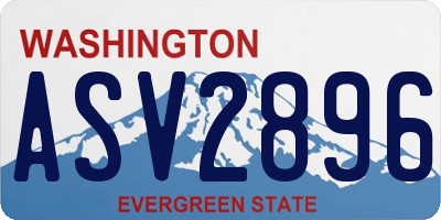 WA license plate ASV2896